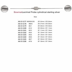 Bowman Lacrimal Probe cylindrical sterling silver