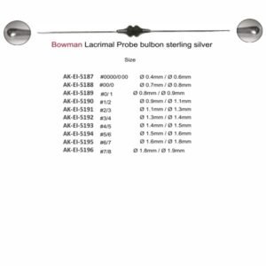 Bowman Lacrimal Probe bulbon sterling silver