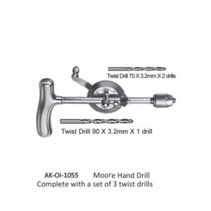 Moore Hand Drill Complete with a set of 3 twist drills