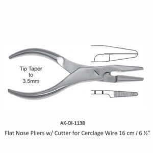 Flat Nose Pliers w/ Cutter for Cerclage Wire
