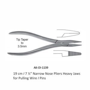 Narrow Nose Pliers Heavy Jaws for Pulling Wire I Pins